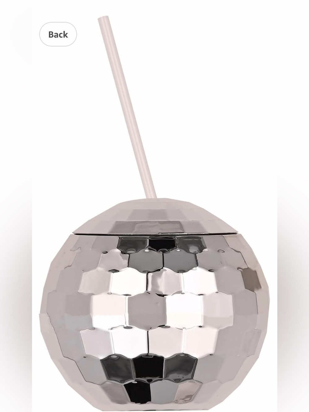Silver Novelty Disco Ball 16oz Drink Tumbler Cup